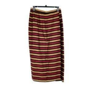 Vintage 90s‎ Jones New York Women's Size 10 Striped Linen Wrap Skirt Lined